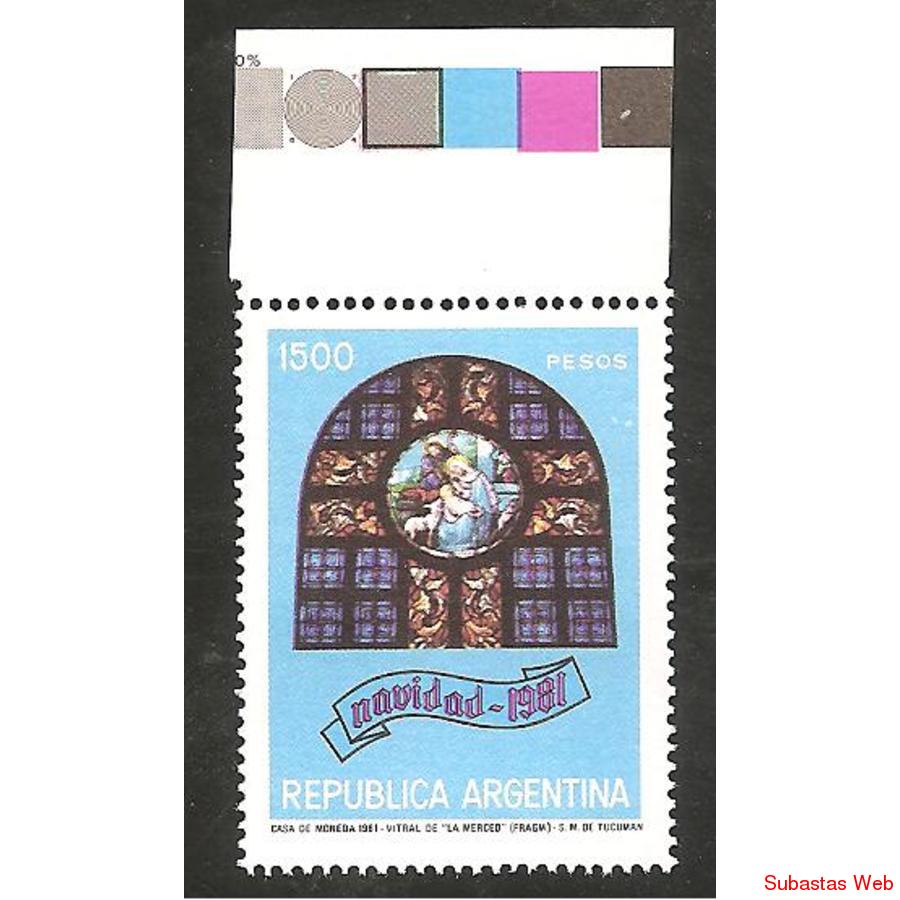 ARGENTINA 1981(1322) NAVIDAD CON BORDE DE HOJA MINT