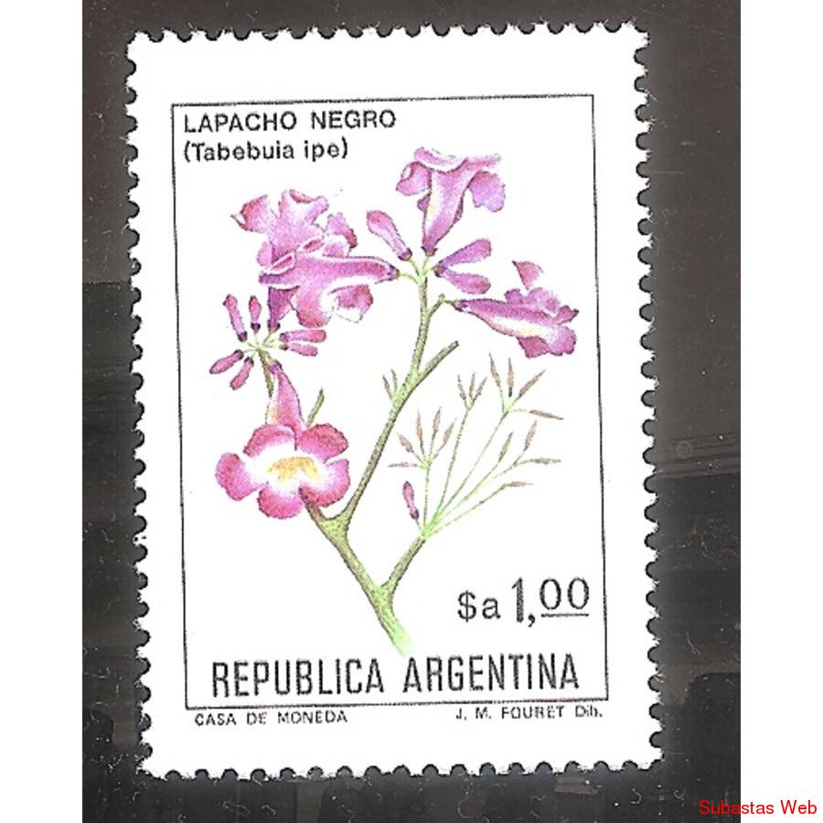 ARGENTINA 1983(1414) FLORES: LAPACHO NEGRO  FOSFORESCENTE MI