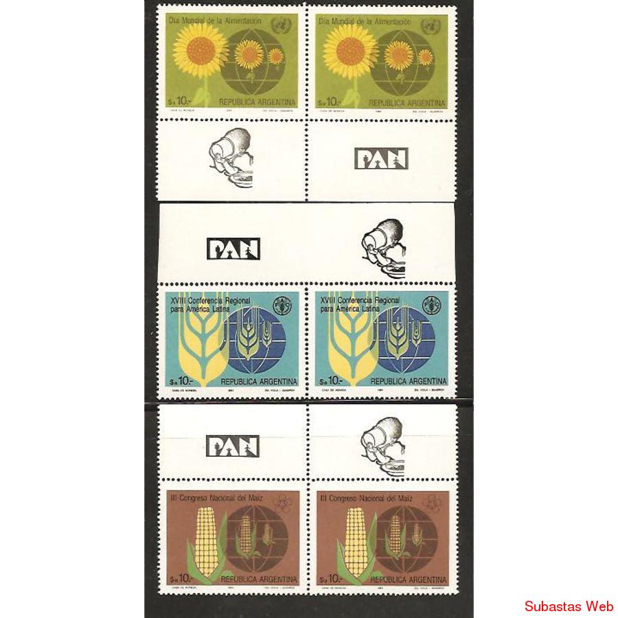 ARGENYINA 1984(1472-74)DIA DE LA ALIMENTACION 2SERIES CON BO