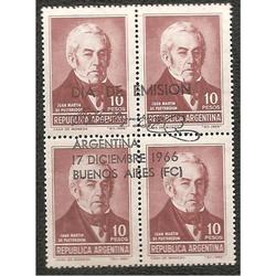 ARGENTINA 1966(780) JUAN M. PUEYRREDON  CUADRITO PDE