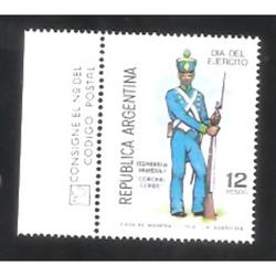 ARGENTINA 1976(1052) DIA DEL EJERCITO CON BORDE DE HOJA