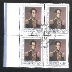 ARGENTINA 1980(1279) SIMON BOLIVAR CUADRITO PDE