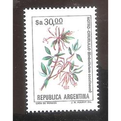 ARGENTINA 1984(1496a) FLORES: CIRUELILLO  FLUORESCENTE MINT
