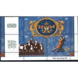 ARGENTINA 2000(2381-84) TANGO Y FILETEADO CON ENTRECINTAS MI