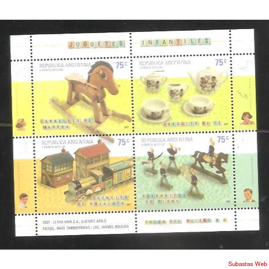 ARGENTINA 2007 BLOCK GJ177 MT126, JUGUETES  MINT