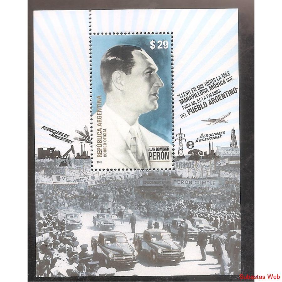 ARGENTINA 2015 BLOCK  GJ258 HOMENAJE A PERON  MINT