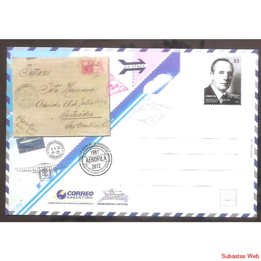 ARGENTINA 2012 ENTERO 232 SOCIEDAD DE AEROFILATELIA