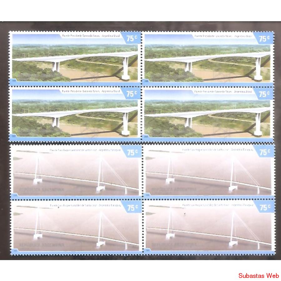 ARGENTINA 2006  CUADRITOS MT2839-40 PUENTES INTERNACIONALES