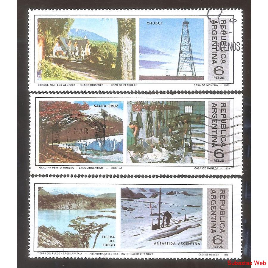ARGENTINA 1975 (MT1035-37) PROVINCIAS ARGENTINAS II,  USADA