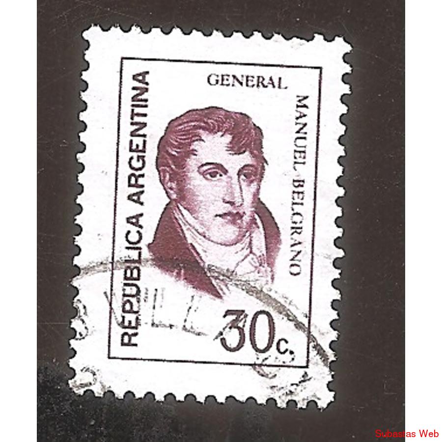 ARGENTINA 1974 (MT972) PROCERES:  BELGRANO DE $0,30  USADA