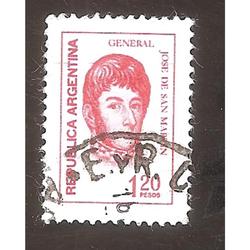 ARGENTINA 1974 (MT974) PROCERES: SAN MARTIN DE $1,20 FOSFO