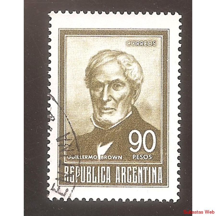 ARGENTINA 1970 (MT870) PROCERES  BROWN  DE $90   USADA