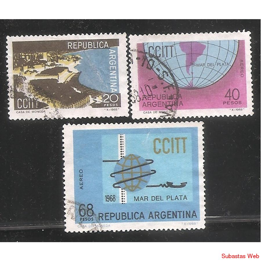 ARGENTINA 1968 (MT825 Y 124-125) ASAMBLEA  DE LA CCITT  SERI
