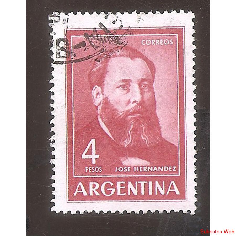 ARGENTINA 1964 (MT693Aa) JOSE HERNANDEZ, HUECOGRABADO,  USAD