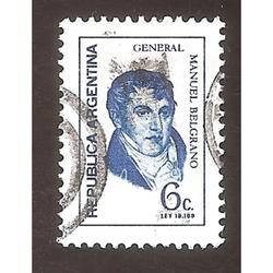 ARGENTINA 1970 (MT866) PROCERES: BELGRANO DE $6  USADA