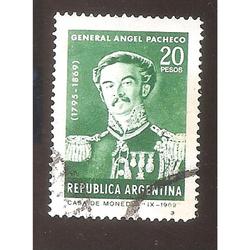 ARGENTINA 1969 (MT849) HOMRNAJE AL GENERAL PACHECO  USADA