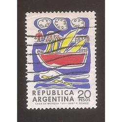 ARGENTINA 1968 (MT819) DIBUJOS INFANTILES SELLO 2  USADA