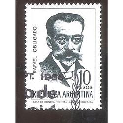 ARGENTINA 1966 (MT767) ESCRITORES: RAFAEL OBLIGADO,  USADA
