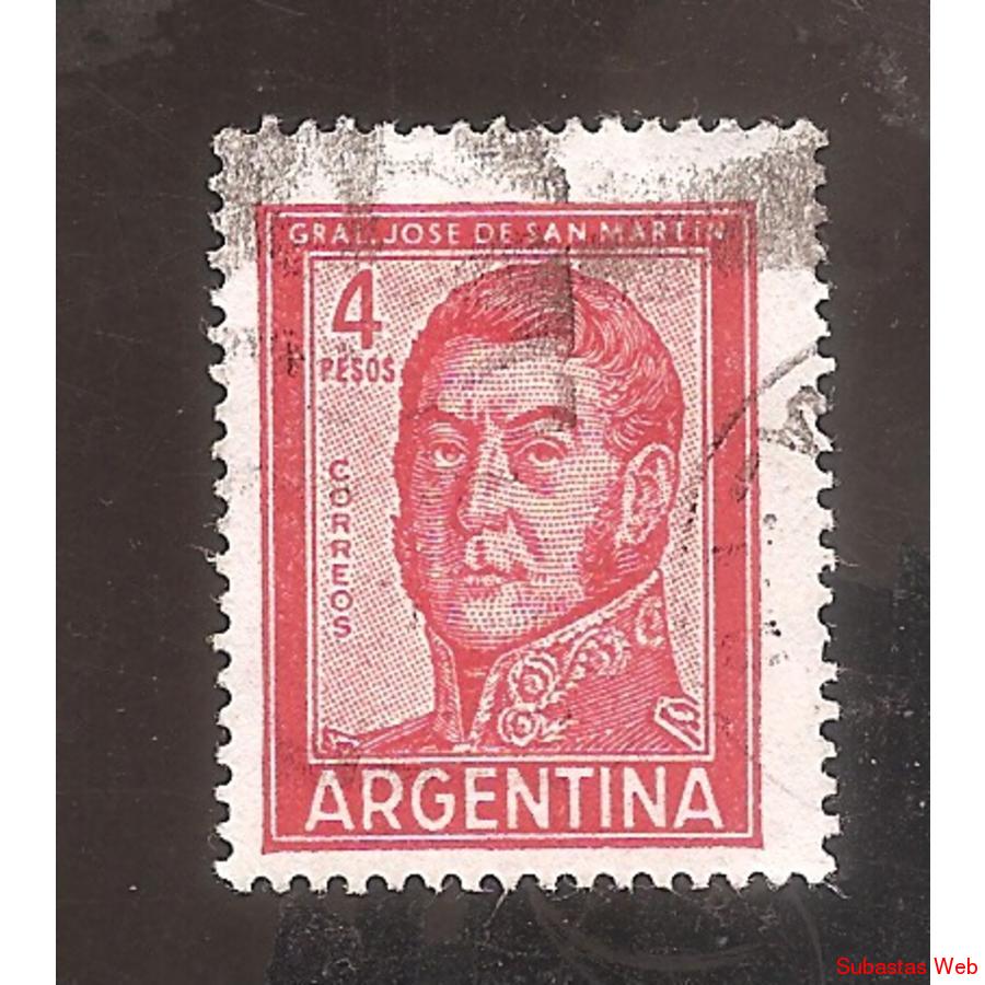 ARGENTINA 1959(MT605Aa) SAN MARTIN  TIPOGRAFIA, MATE, USADA