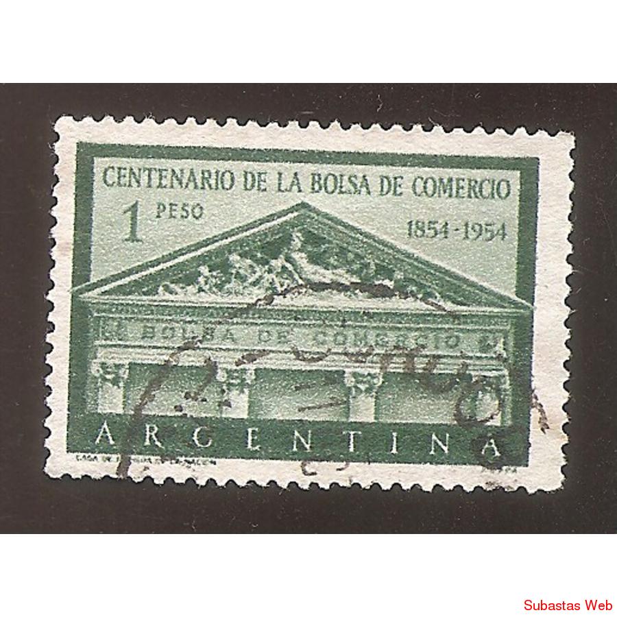 ARGENTINA 1954(MT543) CENTENARIO BOLSA DE COMERCIO, USADA
