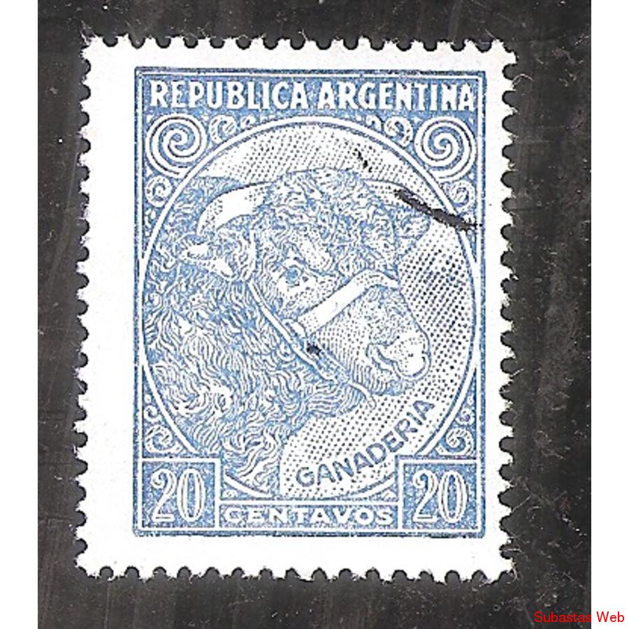 ARGENTINA 1951(MT511A)  TORITO  TIZADO, TIPOGRAFIA,  USADA