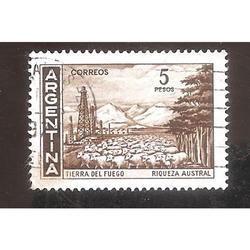 ARGENTINA 1959(MT606a) PROC Y RIQ: TIERRA DEL FUEGO TIZADO,