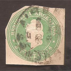 ARGENTINA 1896(FAJ27) CABEZA DE LIBERTAD EN RELIEVE 2ctv VER