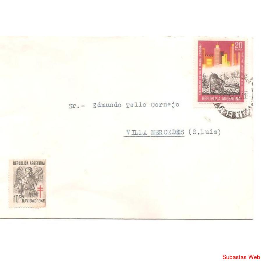 ARGENTINA 1967  SOBRE CIRCULADO NUMERO   162
