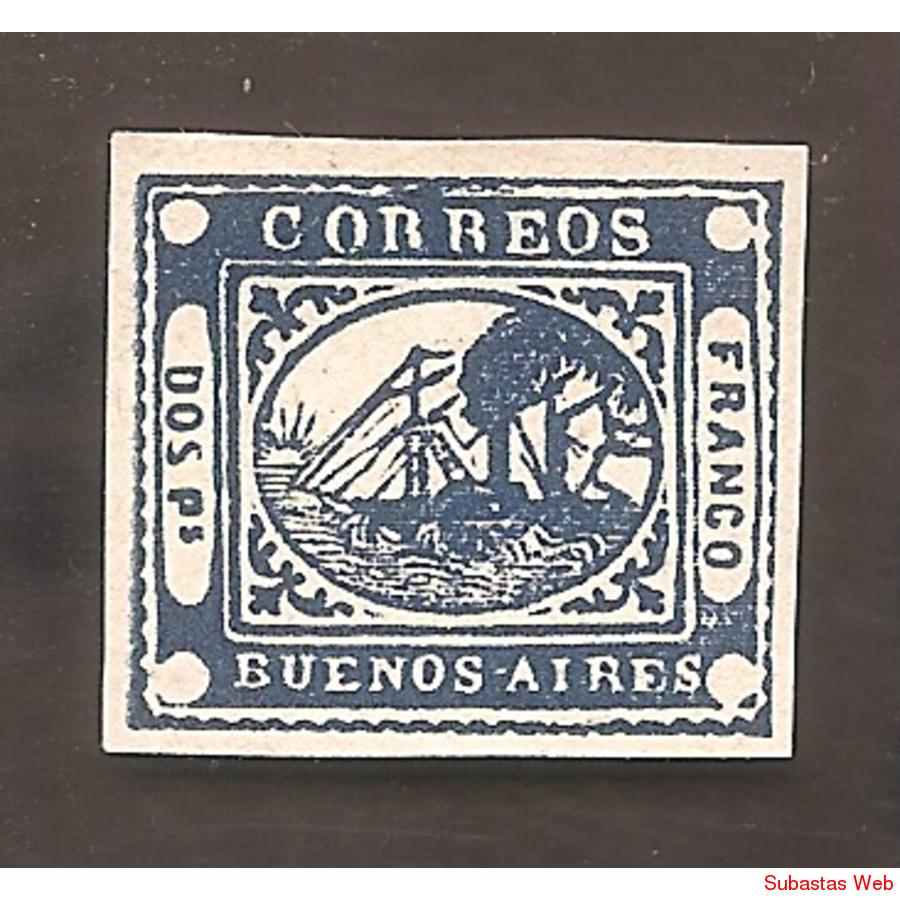 ARGENTINA 1858 BARQUITO  DOS Ps REIMPRESION