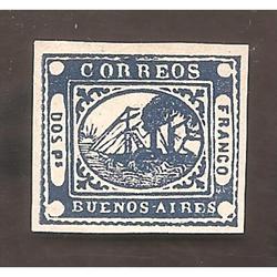 ARGENTINA 1858 BARQUITO  DOS Ps REIMPRESION