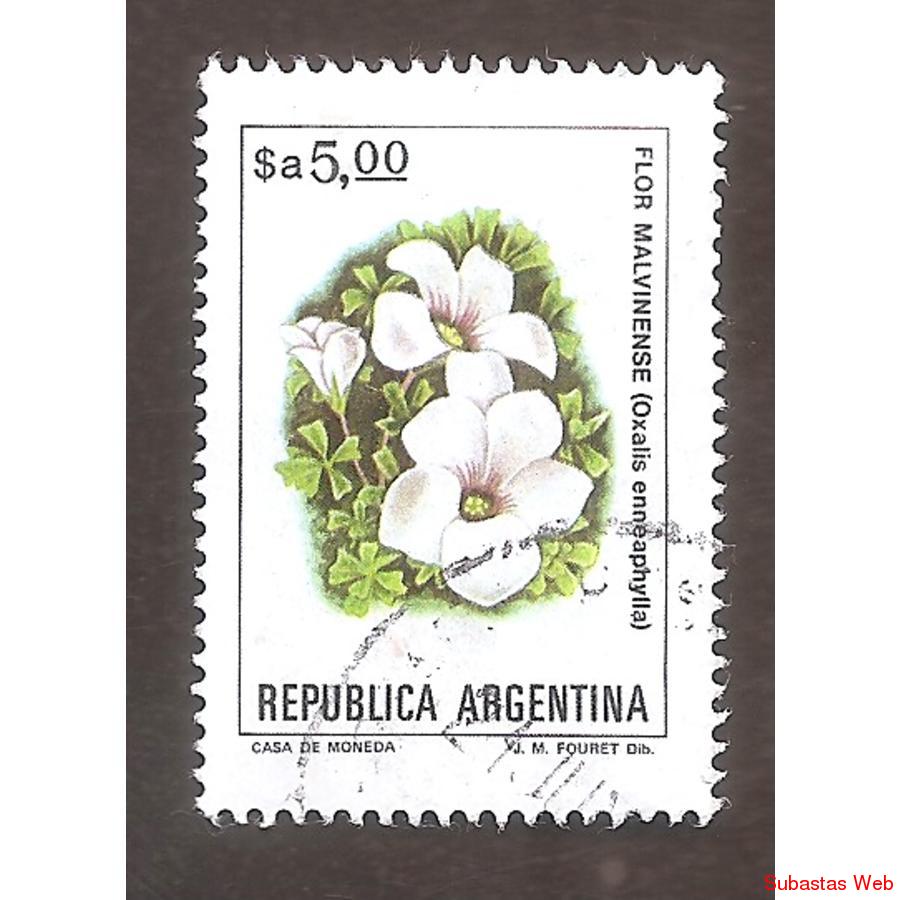 ARGEN1983 (1418) FLORES:  MALVINENSE,  FLUO MATE  USADA