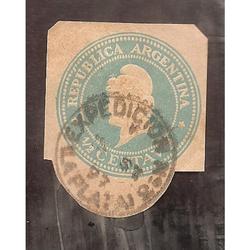 ARGENTINA 1886 CABEZA DE LIBERTAD C/RELIEVE 1/2ctv. USADA