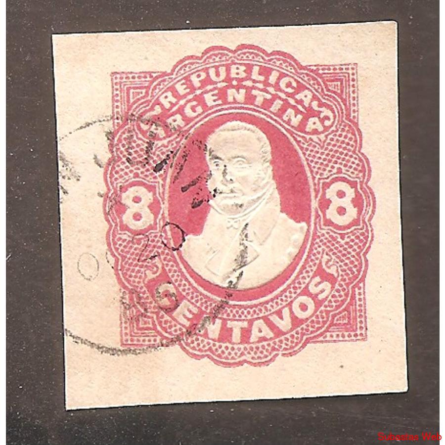 ARGENTINA 1878(SOB3)  CHICLANA DE 8CTV. CORTADO DE SOBRE POS