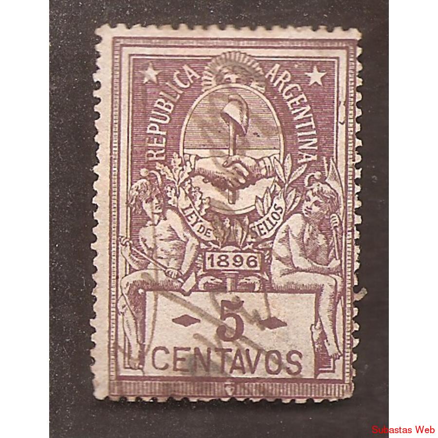 ARGENTINA 1896  LEY DE SELLOS DE 5 CENTAVOS