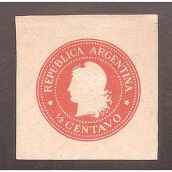 ARGENTINA 1896(FAJ29) CABEZA DE LIBERTAD EN RELIEVE FAJA POS