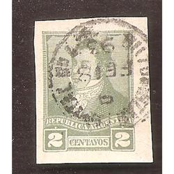 ARGENTINA 1892(CAP19) RIVADAVIA DE 2CTV. CORTADO CARTA POSTA