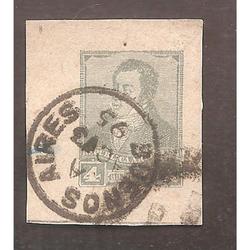 ARGENTINA 1892(FAJ24) RIVADAVIA DE 4CTV. CORTADO DE FAJA POS