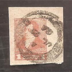 ARGENTINA 1892(FAJ22) RIVADAVIA DE 1CTV. CORTADO DE FAJA POS