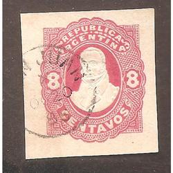 ARGENTINA 1878(SOB3)  CHICLANA DE 8CTV. CORTADO DE SOBRE POS