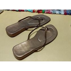Sandalias Con Lentejuelas Color Cobre N39-40 Ofertapilarsur