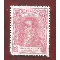 ARGENTINA 1926(309) CENTENARIO 1ER. PRESIDENTE, USADA