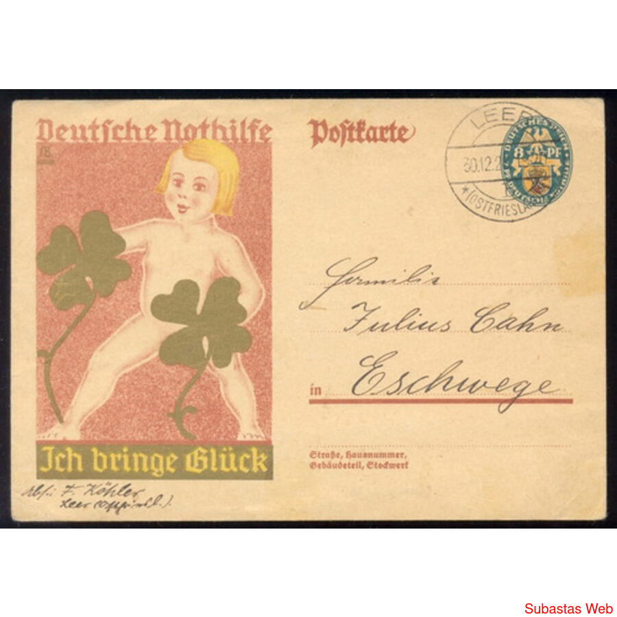 ALEMANIA REICH. 8pf POSTCARTE De LEER A SCHWEGE. SÚPER LUJO!