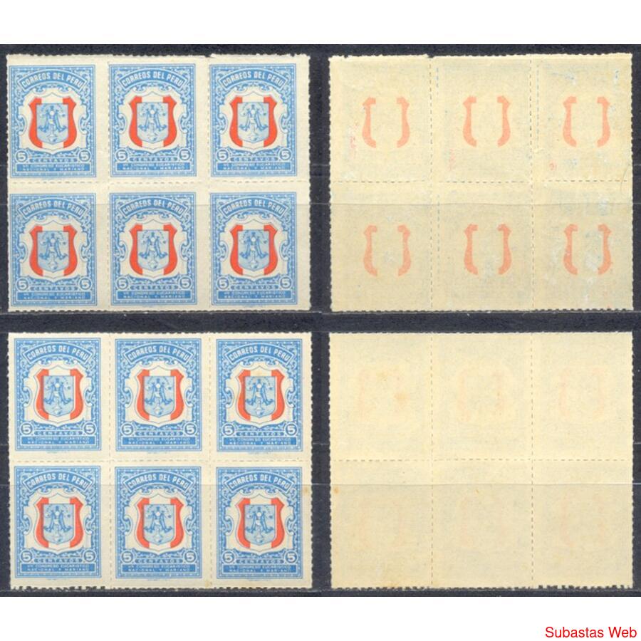 PERU Sc Ra36 RELIGION BLOCK MINT VARIEDAD DORSO RETINTADO