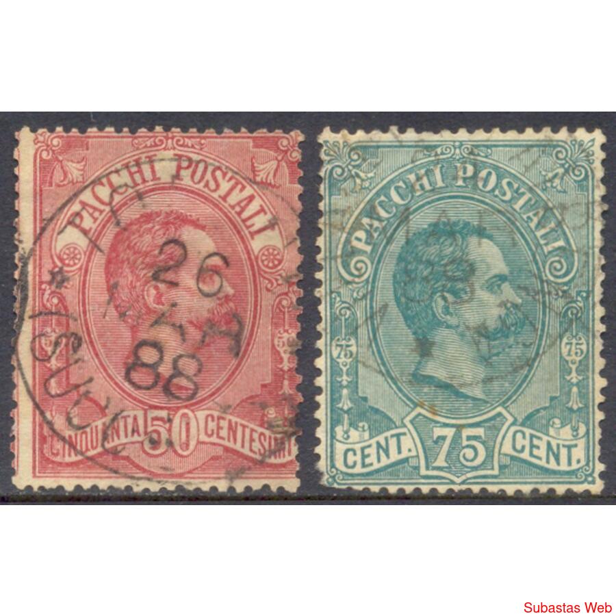 ITALIA Sc Q 3 + Q 4. 1884 HUMBERTO PACCHI POSTALI. U$ 30.00