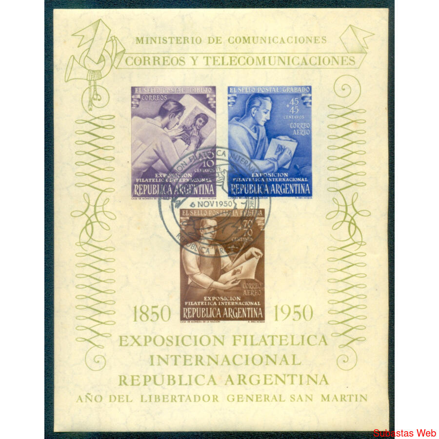 ARGENTINA GJ HB14  E.F.I.R.A. BLOCK CON MATASELLO EXPOSICIÓN