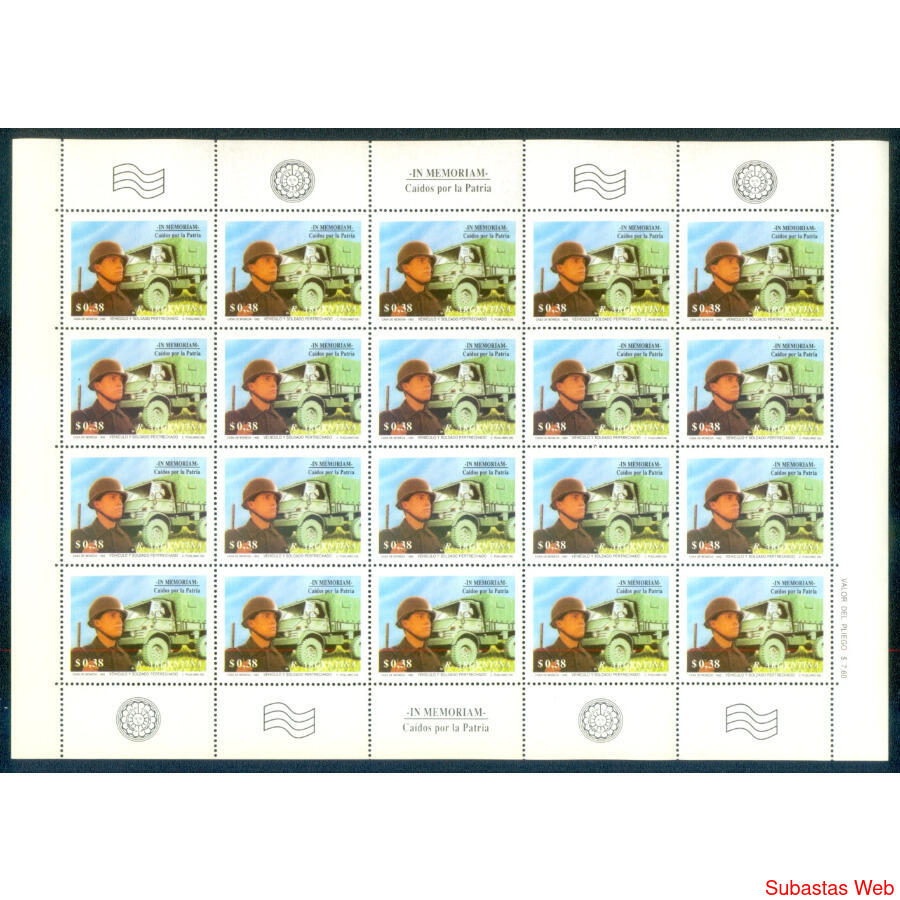 ARGENTINA GJ2588 MALVINAS - EJERCITO PLANCHA MINT. U$ 25.00