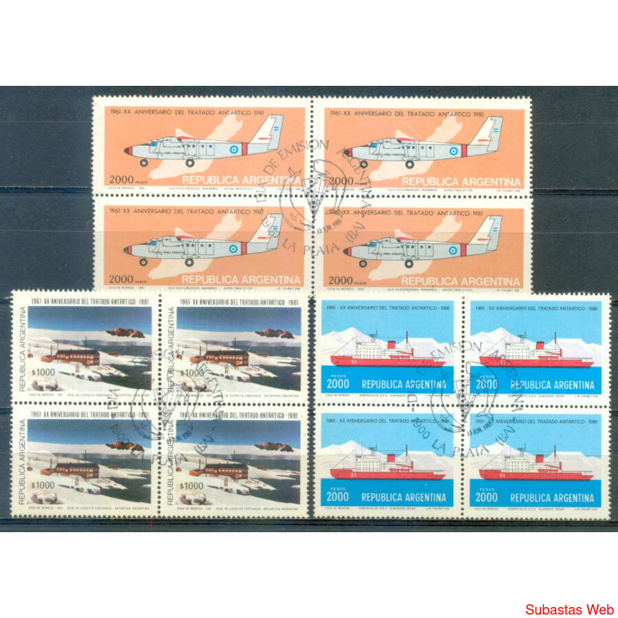 ARGENTINA GJ1978/80 TRAT. ANTARTICO SERIE CUADROS PDE U$ 10.
