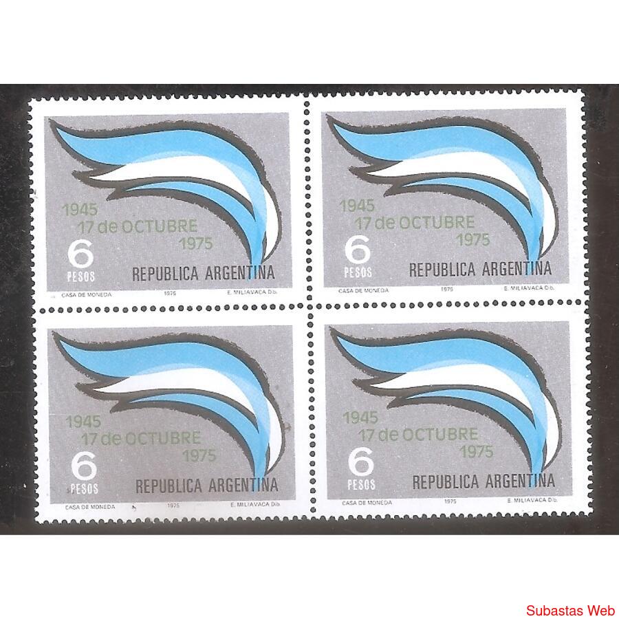 ARGENTINA  1975(1025) CUADRITO ANIVERSARIO 12 OCTUBRE MINT