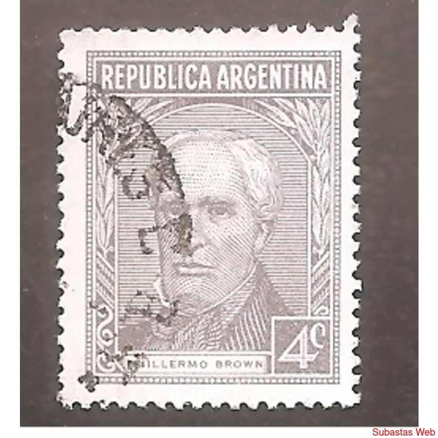 ARGENTINA 1935(367) PROC Y RIQ.  BROWN  RA-RO  USADA