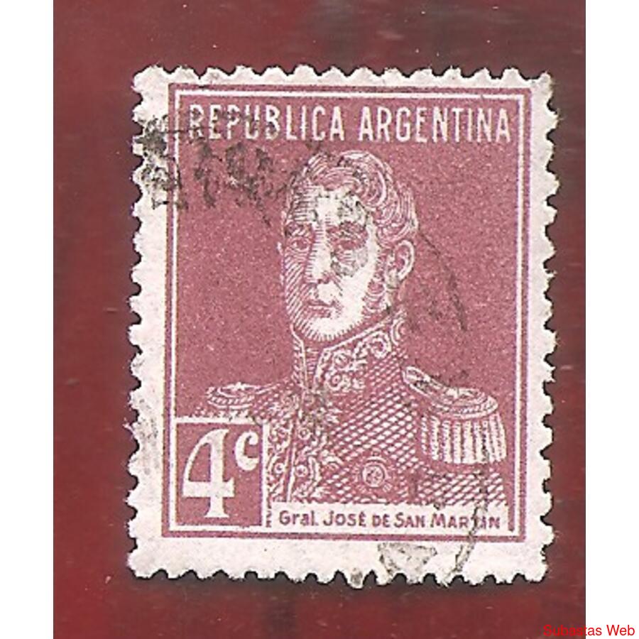 ARGENRINA 1923(300) SAN MARTIN SIN PUNTO,  13,5x12,5  USADA